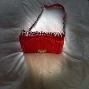 Sam Edelman Red Leather Chain Strap Bag